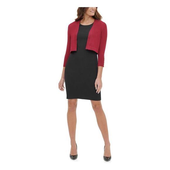 TOMMY HILFIGER Womens Red 3/4 Sleeve Open Cardigan Sweater S - Picture 1 of 1